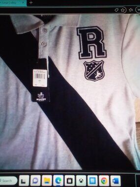 Rugby Mens Large Polo New Gray/ Blk performance and activity New 32.00 Now 14.00
